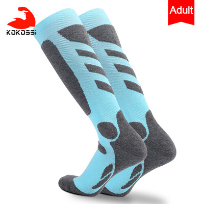 KoKossi Șosete de schi cu tub lung, prosop îngroșat, cu fundul de iarnă, sporturi în aer liber, absorbția transpirației, căldură, șosete de alpinism, bărbați