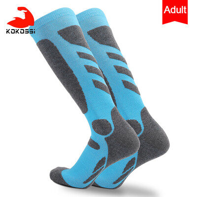 KoKossi Șosete de schi cu tub lung, prosop îngroșat, cu fundul de iarnă, sporturi în aer liber, absorbția transpirației, căldură, șosete de alpinism, bărbați