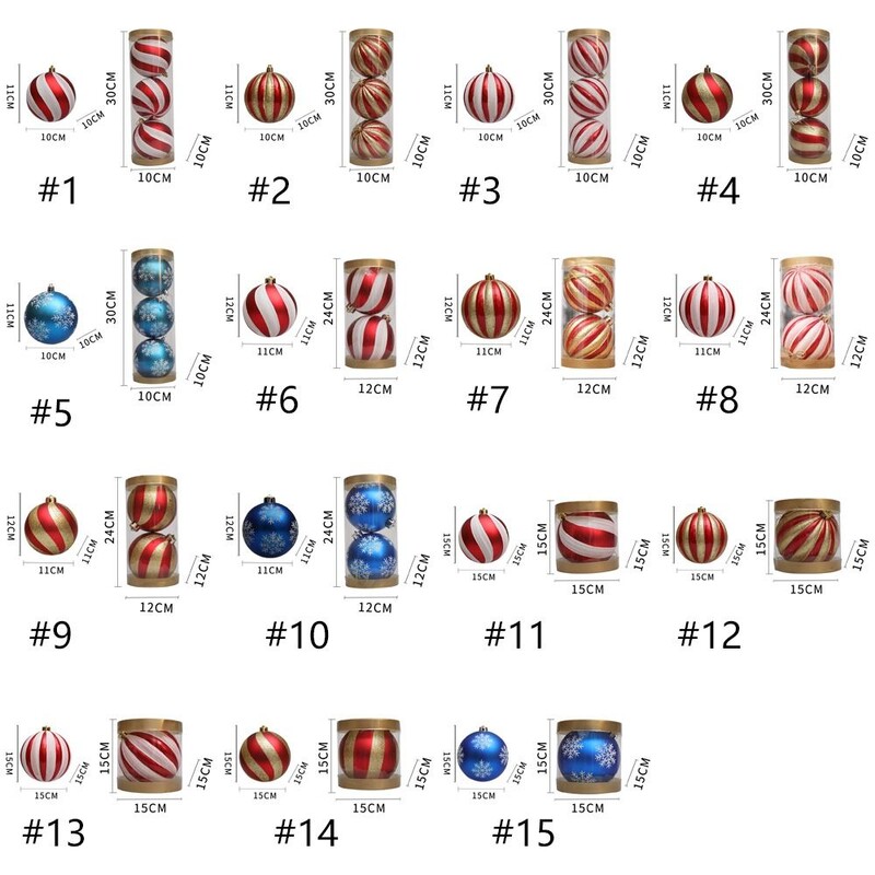 10/12/15 cm apgleznotas Ziemassvētku bumbiņas kulons karikatūra krāsaina, galvanizēta Ziemassvētku piekaramās bumbas