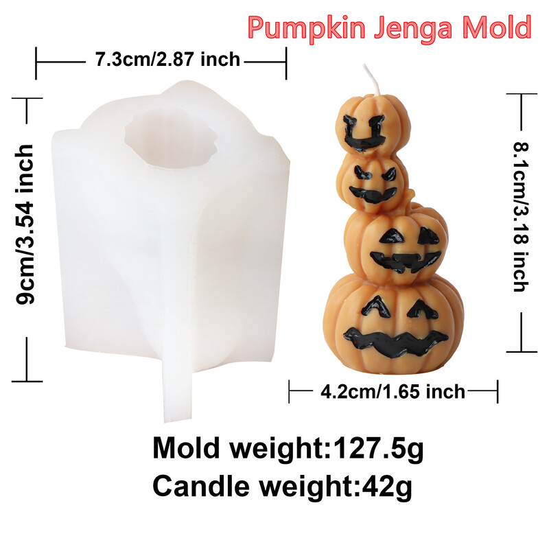 1 gab 3D galvaskausa spoku sikspārņa ragana silikona sveces veidne ķirbju DIY epoksīda sveķu apmetums ģipša ornamenti Helovīna mājas dekoru veidne