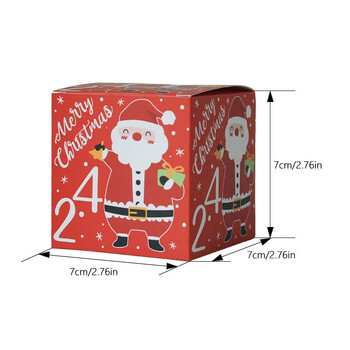 24 τμχ/σετ Χριστουγεννιάτικο Advent Calendar Box Kraft Paper Candy Box 24 Days Αντίστροφη μέτρηση για τα χριστουγεννιάτικα κουτιά δώρου Navidad Πρωτοχρονιάτικα διακοσμητικά