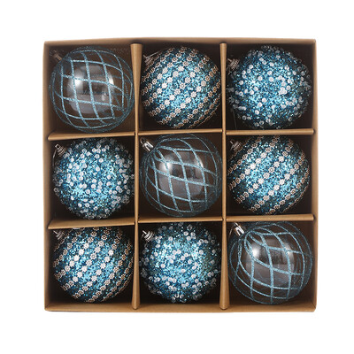 8cm/9gab. 2024 Zaļie Ziemassvētki Krāsainas Bumbiņas Spīdīgas Bumbas Ballītes Ziemassvētku Ballīte Piekārti Rotājumi Mājas Kāzu Rotājumi Scene