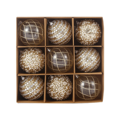 8cm/9gab. 2024 Zaļie Ziemassvētki Krāsainas Bumbiņas Spīdīgas Bumbas Ballītes Ziemassvētku Ballīte Piekārti Rotājumi Mājas Kāzu Rotājumi Scene