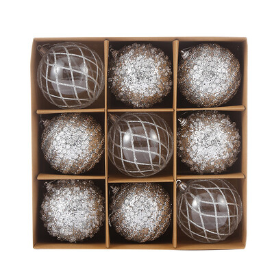 8cm/9gab. 2024 Zaļie Ziemassvētki Krāsainas Bumbiņas Spīdīgas Bumbas Ballītes Ziemassvētku Ballīte Piekārti Rotājumi Mājas Kāzu Rotājumi Scene