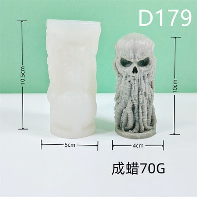 3D galvaskausa galvas cilindra sveces silikona veidnes rozes galvaskausa galvas šokolādes silikona veidnes ziepju veidnes Helovīna dekors