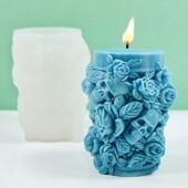 3D reljefna svijeća s lubanjom Ruža Silikonski kalup Ljudski kostur Cvijet Alat za izradu sapuna od gipsa Halloween Party Čokoladni ukrasi Darovi