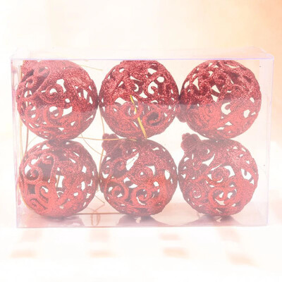 6 ks 6 cm vianočné trblietavé gule závesné ozdoby vianočný stromček prívesky domáce vianočné párty dekorácie 2025 novoročné darčeky Noel Navidad