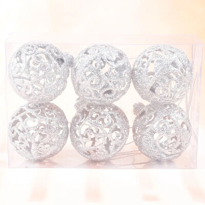 6 ks 6 cm vianočné trblietavé gule závesné ozdoby vianočný stromček prívesky domáce vianočné párty dekorácie 2025 novoročné darčeky Noel Navidad