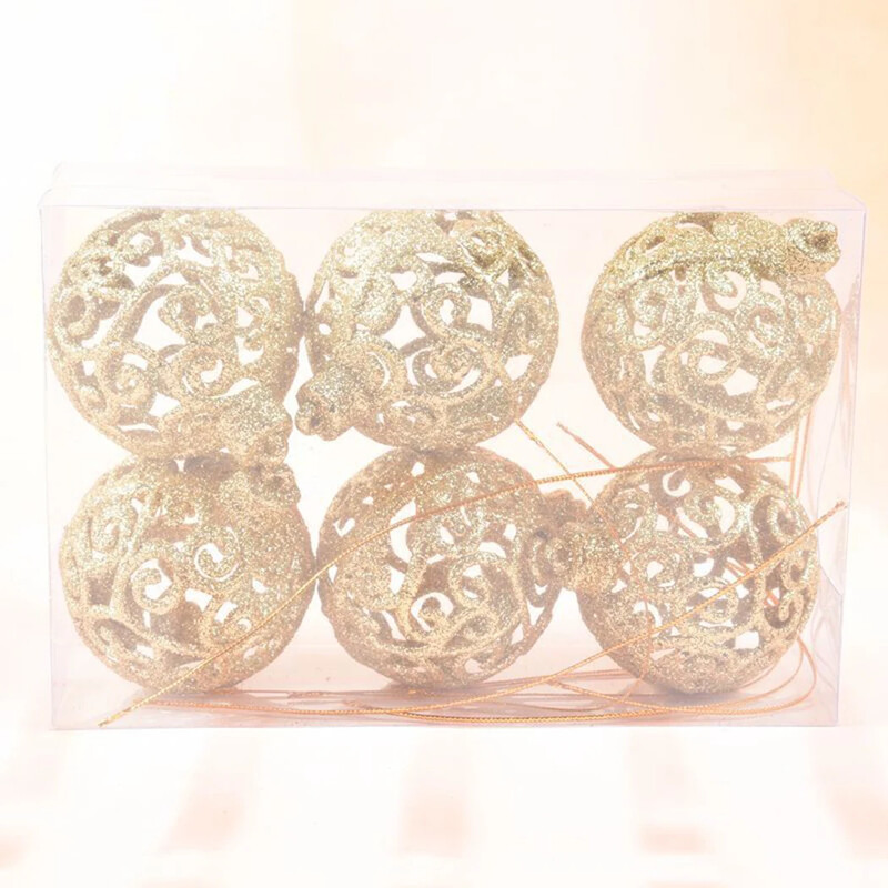 6 ks 6 cm vianočné trblietavé gule závesné ozdoby vianočný stromček prívesky domáce vianočné párty dekorácie 2025 novoročné darčeky Noel Navidad