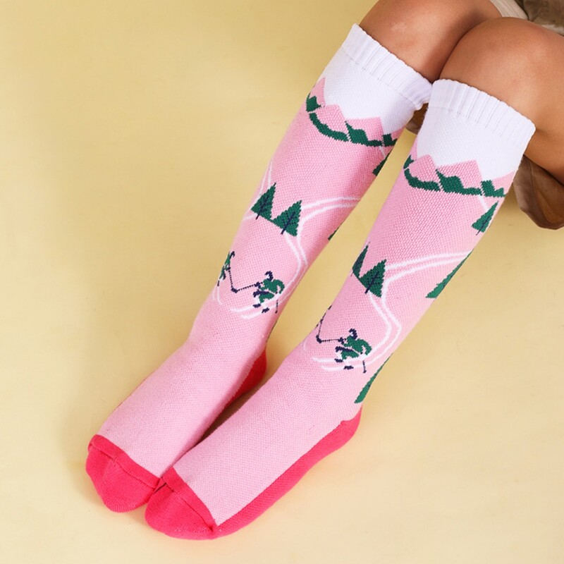 2 páry detských zimných teplých lyžiarskych ponožiek, vysoko elastických, priedušných, zahustených snowboardových ponožiek