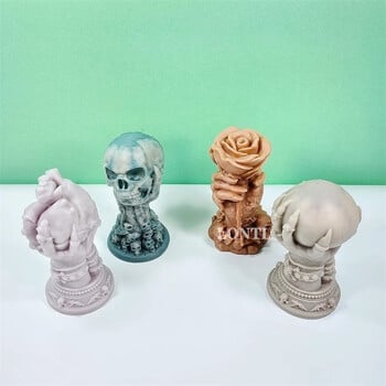 Halloween Ghost Hand Grip Ball σιλικόνης Καλούπι κεριού 3D Skeleton Crafts Γύψινο σαπούνι ρητίνης Crystal Cast Mold Δώρο διακόσμησης σπιτιού