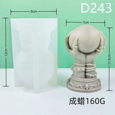 Halloween Ghost Hand Grip Ball Силиконова форма за свещ 3D скелет Занаяти Гипсов сапун Смола Crystal Cast Форма за домашен декор Подарък