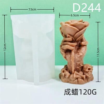Halloween Ghost Hand Grip Ball Силиконова форма за свещ 3D скелет Занаяти Гипсов сапун Смола Crystal Cast Форма за домашен декор Подарък