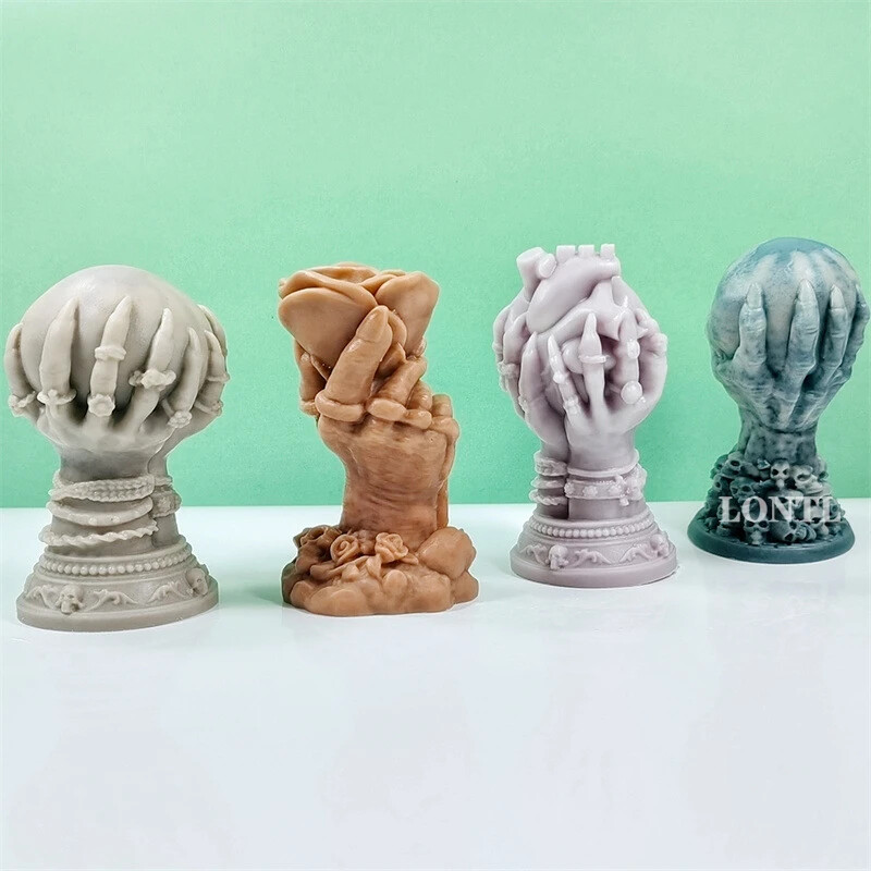 Helovīna spoku roktura bumba silikona sveces veidne 3D skelets amatniecība ģipša ziepju sveķu kristāls liešanas veidne mājas dekoram dāvana