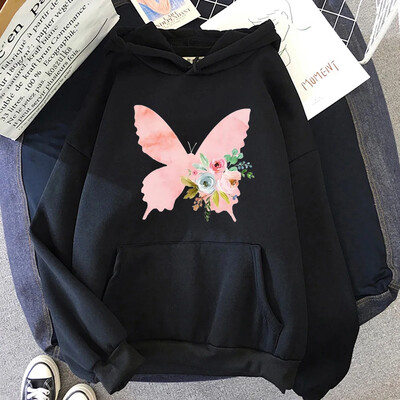 Pulover de damă cu imprimeu fluture nou 2024, drăguț cu insecte, hanorac pentru femei, toamnă/iarnă, kawaii, pulover pentru femei, pulover pentru femei