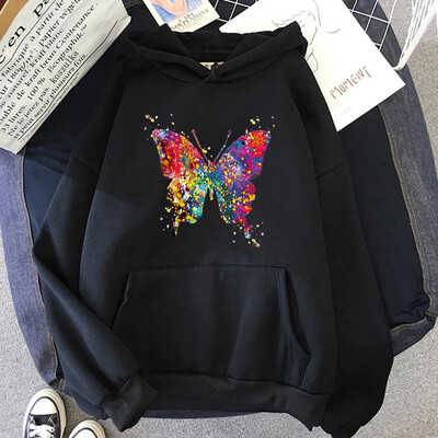 Pulover de damă cu imprimeu fluture nou 2024, drăguț cu insecte, hanorac pentru femei, toamnă/iarnă, kawaii, pulover pentru femei, pulover pentru femei