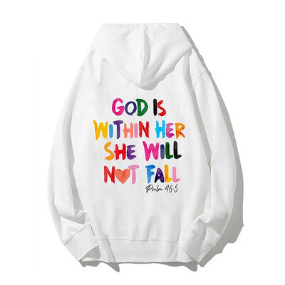 2024 New Good Thing Are Coming Imprimat Hanorac de modă pentru femeie din lână cu glugă, lejer, confortabil, ocazional, haine calde pentru femei