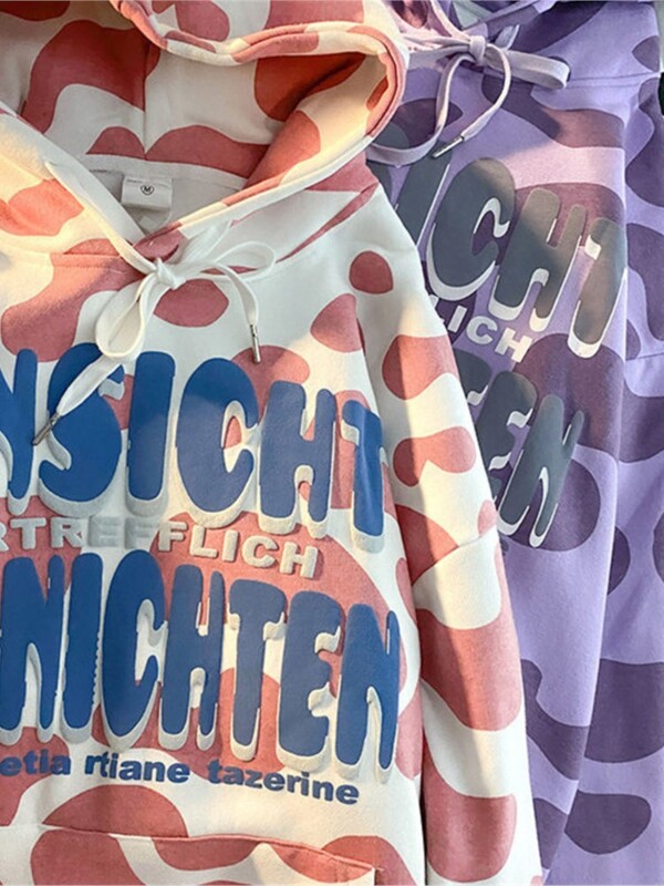 Harajuku E-girl Vintage Hoodie Gothic Cow Print Džemperis Sieviešu Ziemas Punk Hoodies Topi Pulovers Sieviešu Hip Hop Y2K Apģērbi