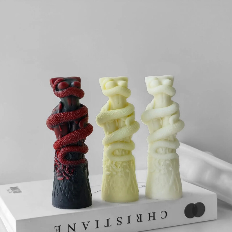 3D Halloweeni madu inimkeha sammas silikoonvorm Käsitsi valmistatud kipsist kaunistusvormid küünalde valmistamise tarvikud