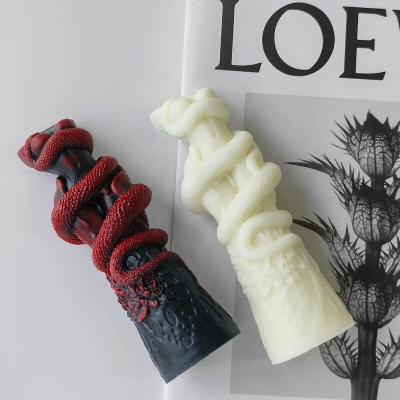 3D Halloweeni madu inimkeha sammas silikoonvorm Käsitsi valmistatud kipsist kaunistusvormid küünalde valmistamise tarvikud