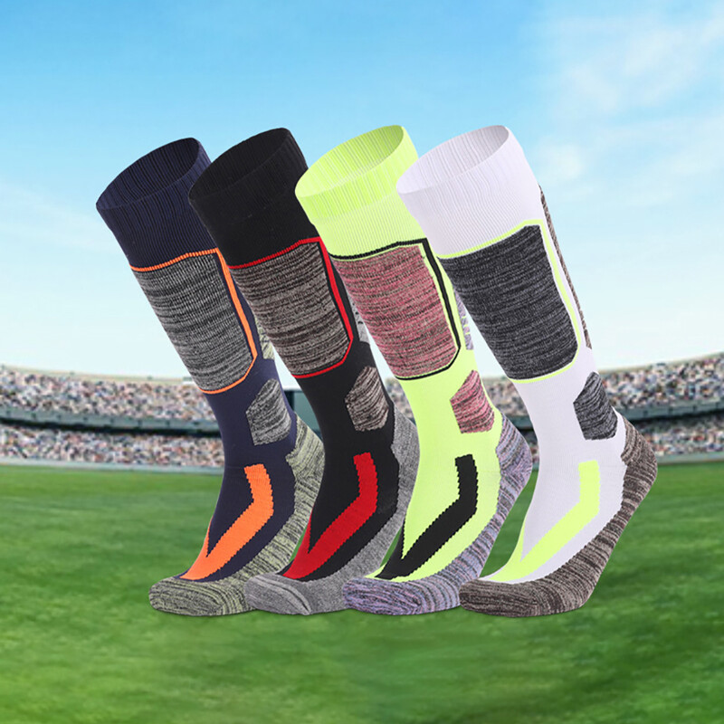 KoKossi ziemas termiskās garās caurules slēpes sabiezinātas zeķes dvieļu apakšdaļa, mīksta, nodilumizturīga āra sporta snovborda zeķes unisex