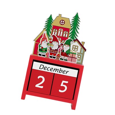 Ziemassvētku kalendārs Retro stilā ar koka blokiem Adventes kalendārs mājsaimniecības Ziemassvētku viesistabas lauku mājas dekorēšanai