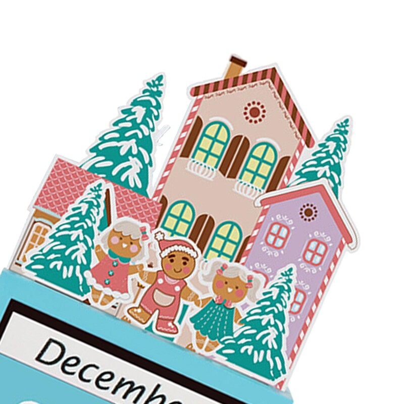 Ziemassvētku kalendārs Retro stilā ar koka blokiem Adventes kalendārs mājsaimniecības Ziemassvētku viesistabas lauku mājas dekorēšanai