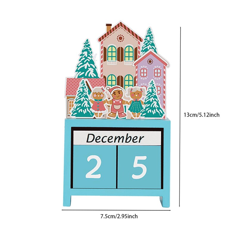 Ziemassvētku kalendārs Retro stilā ar koka blokiem Adventes kalendārs mājsaimniecības Ziemassvētku viesistabas lauku mājas dekorēšanai