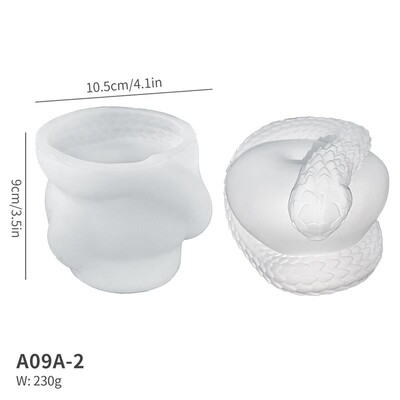 Lubanja Zmijska glava DIY kalup od epoksidne smole Dvostruka zmija Silikonski kalupi Halloween Ukleta kuća užasa Dekoracijski kalup za svijeće