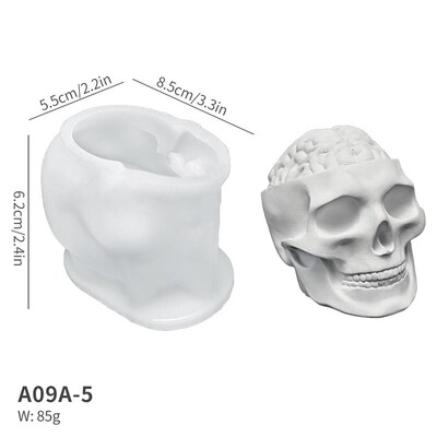 Lubanja Zmijska glava DIY kalup od epoksidne smole Dvostruka zmija Silikonski kalupi Halloween Ukleta kuća užasa Dekoracijski kalup za svijeće