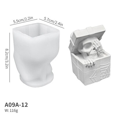 Lubanja Zmijska glava DIY kalup od epoksidne smole Dvostruka zmija Silikonski kalupi Halloween Ukleta kuća užasa Dekoracijski kalup za svijeće