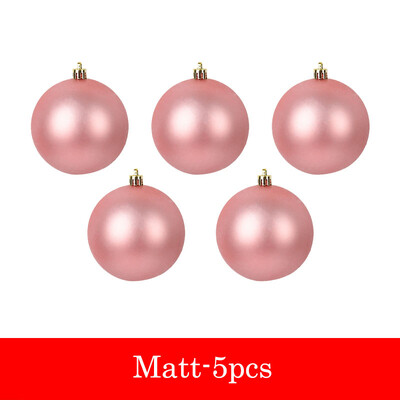 5db Fényes/Matt/Csillogó karácsonyi golyók 6/8 cm-es karácsonyfára függő medál díszítő labda újévi ajándék Navidad otthoni parti dekoráció