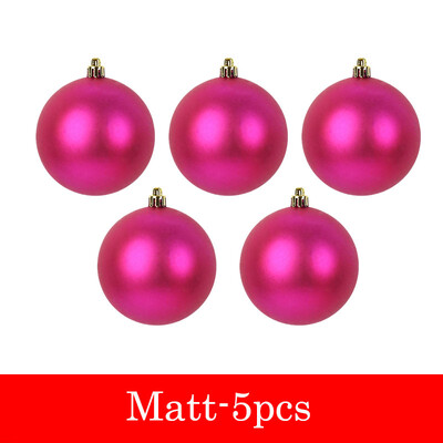5db Fényes/Matt/Csillogó karácsonyi golyók 6/8 cm-es karácsonyfára függő medál díszítő labda újévi ajándék Navidad otthoni parti dekoráció