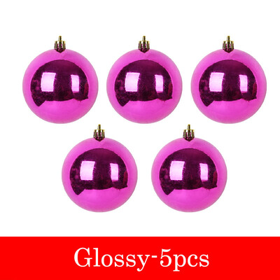 5db Fényes/Matt/Csillogó karácsonyi golyók 6/8 cm-es karácsonyfára függő medál díszítő labda újévi ajándék Navidad otthoni parti dekoráció