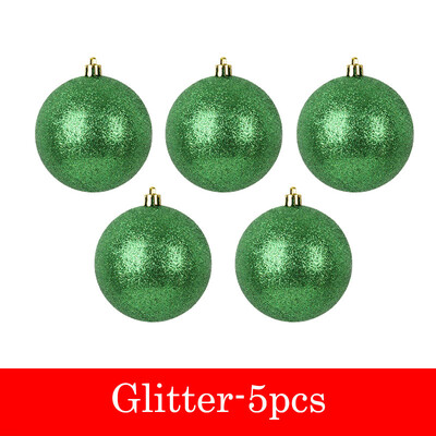 5db Fényes/Matt/Csillogó karácsonyi golyók 6/8 cm-es karácsonyfára függő medál díszítő labda újévi ajándék Navidad otthoni parti dekoráció