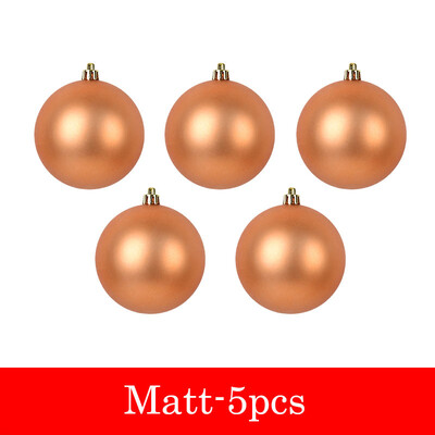 5db Fényes/Matt/Csillogó karácsonyi golyók 6/8 cm-es karácsonyfára függő medál díszítő labda újévi ajándék Navidad otthoni parti dekoráció