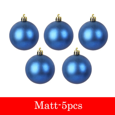 5db Fényes/Matt/Csillogó karácsonyi golyók 6/8 cm-es karácsonyfára függő medál díszítő labda újévi ajándék Navidad otthoni parti dekoráció