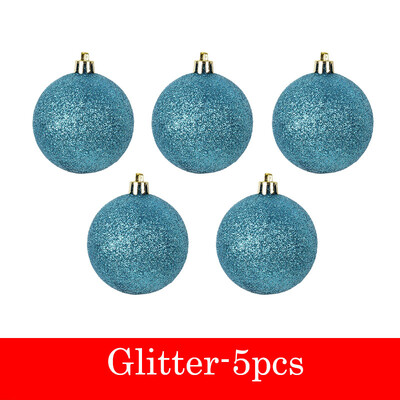 5db Fényes/Matt/Csillogó karácsonyi golyók 6/8 cm-es karácsonyfára függő medál díszítő labda újévi ajándék Navidad otthoni parti dekoráció