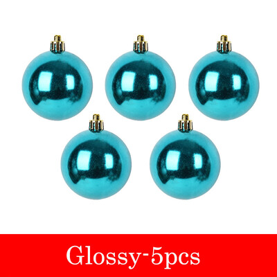 5db Fényes/Matt/Csillogó karácsonyi golyók 6/8 cm-es karácsonyfára függő medál díszítő labda újévi ajándék Navidad otthoni parti dekoráció
