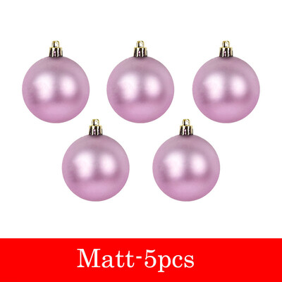 5db Fényes/Matt/Csillogó karácsonyi golyók 6/8 cm-es karácsonyfára függő medál díszítő labda újévi ajándék Navidad otthoni parti dekoráció
