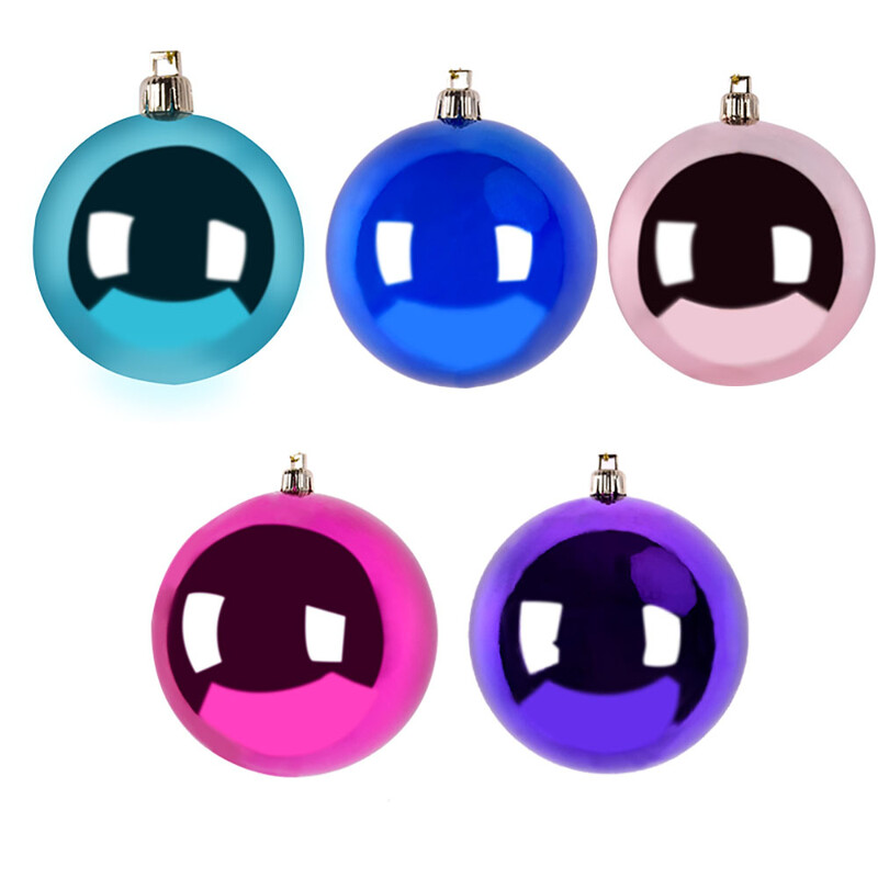 5db Fényes/Matt/Csillogó karácsonyi golyók 6/8 cm-es karácsonyfára függő medál díszítő labda újévi ajándék Navidad otthoni parti dekoráció