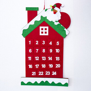 Felt Advent Calendar Ύφασμα Χριστουγεννιάτικο κρεμαστό μενταγιόν Άγιος Βασίλης Στολίδια DIY Advent Calendar Χριστουγεννιάτικη διακόσμηση για το σπίτι