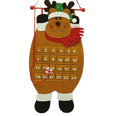 Filca Ziemassvētku Adventes kalendārs ar 24 kabatām Ziemassvētku vecītis Sniegavīrs Alnis Ziemassvētku kalendārs piekarināms pie sienas Ziemassvētku dekoriem
