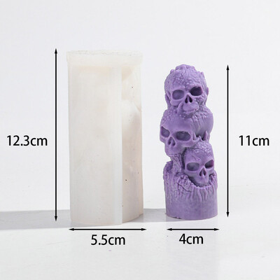 3D halloween csontváz halmozott gyertya szilikon forma kézzel készített koponyafej aromaterápiás gyertya gipsz gyanta forma Halloween dekor