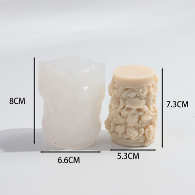 3D halloween csontváz halmozott gyertya szilikon forma kézzel készített koponyafej aromaterápiás gyertya gipsz gyanta forma Halloween dekor