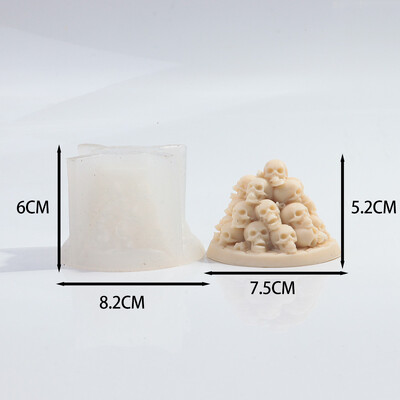 3D halloween csontváz halmozott gyertya szilikon forma kézzel készített koponyafej aromaterápiás gyertya gipsz gyanta forma Halloween dekor