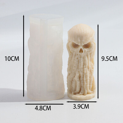 3D halloween csontváz halmozott gyertya szilikon forma kézzel készített koponyafej aromaterápiás gyertya gipsz gyanta forma Halloween dekor