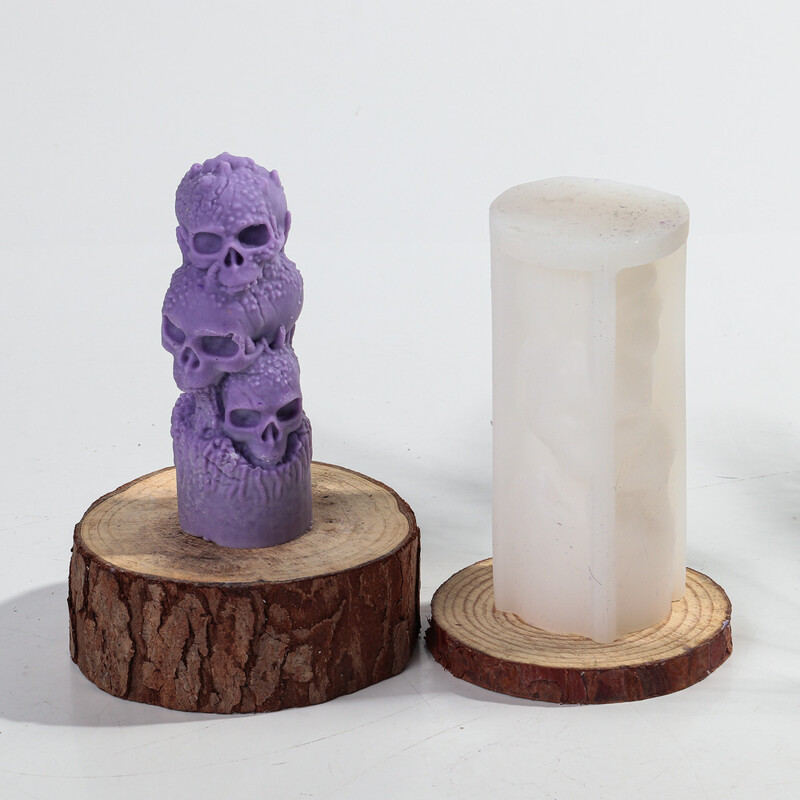 3D halloween csontváz halmozott gyertya szilikon forma kézzel készített koponyafej aromaterápiás gyertya gipsz gyanta forma Halloween dekor