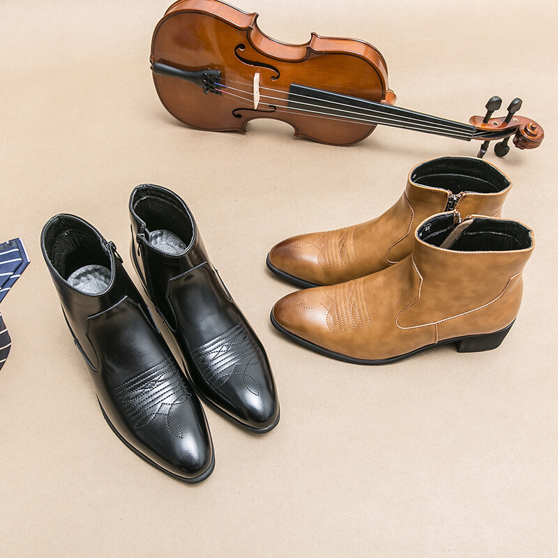 Cizme de iarnă pentru bărbați Golden Sapling Cizme chelsea de afaceri ocazionale Pantofi din piele la modă Confortabil cu toc înalt Încălțăminte pentru bărbați pentru timp liber