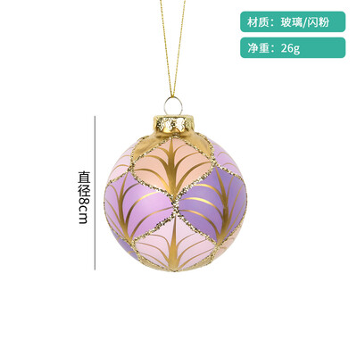 Karácsonyi dekoráció 10 cm-es üvegre festett modellező golyós medál ünnepi ajándék karácsonyfa jelenet elrendezése függő golyós medál